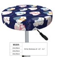 thumbnail image 7 of Picia Mom And Baby Owls pattern Round Stool Covers Comfy Seat Covers Stretch Removable WashableChair Slipcover Round Bar Chair Cushion Cover-14 inch, 7 of 7