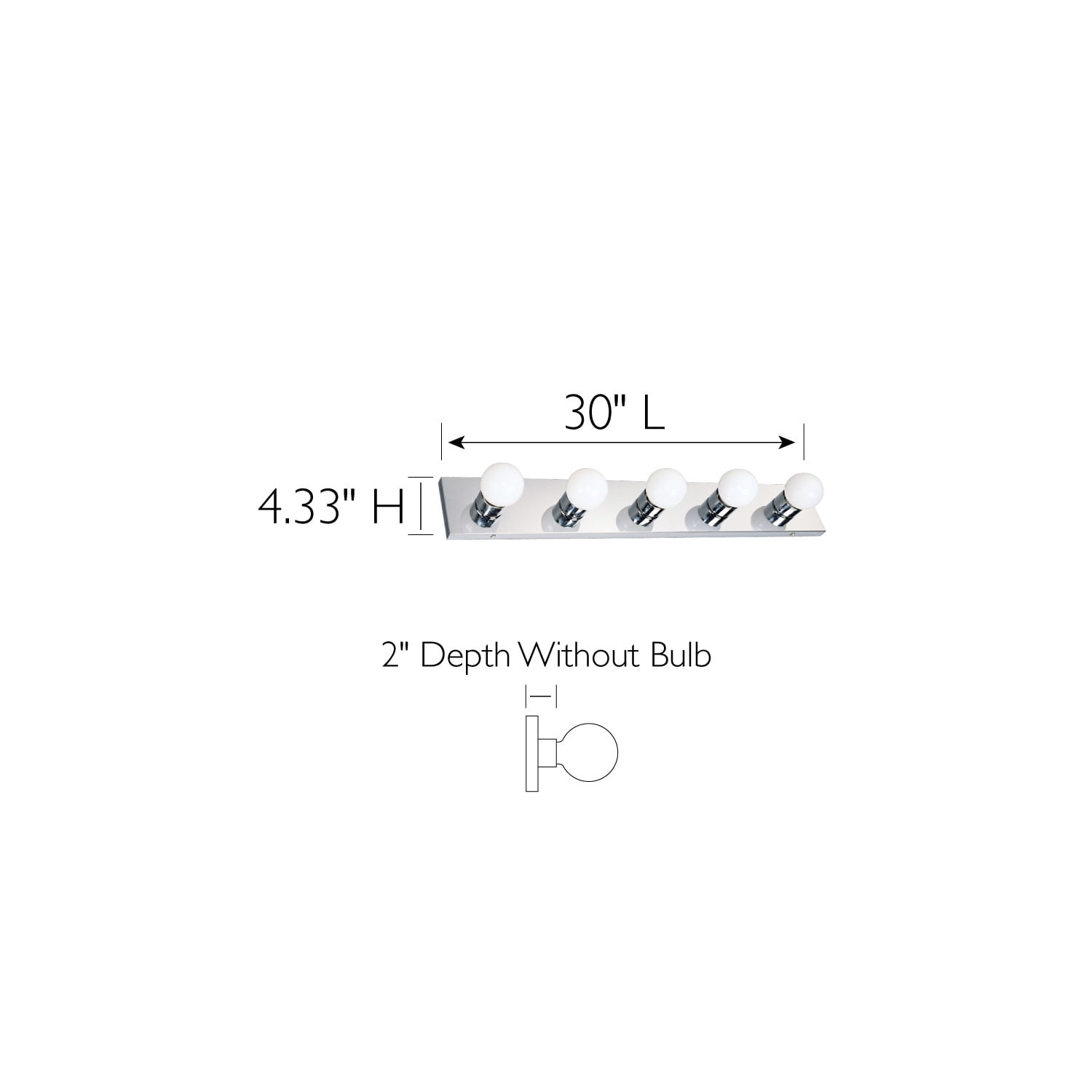 Design House WM350965 5-Light Vanity Strip Light Contemporary Dimmable for Bathroom, Bedroom, Makeup Vanity, Polished Chrome