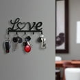 thumbnail image 6 of IVV Floating Metal Wall-Mounted Key Holder Rack, Dual Installation (Screw & Adhesive), Black Minimalist Design with 5 Hooks for Home & Office Organization, “Love” Script Accent, 6 of 6