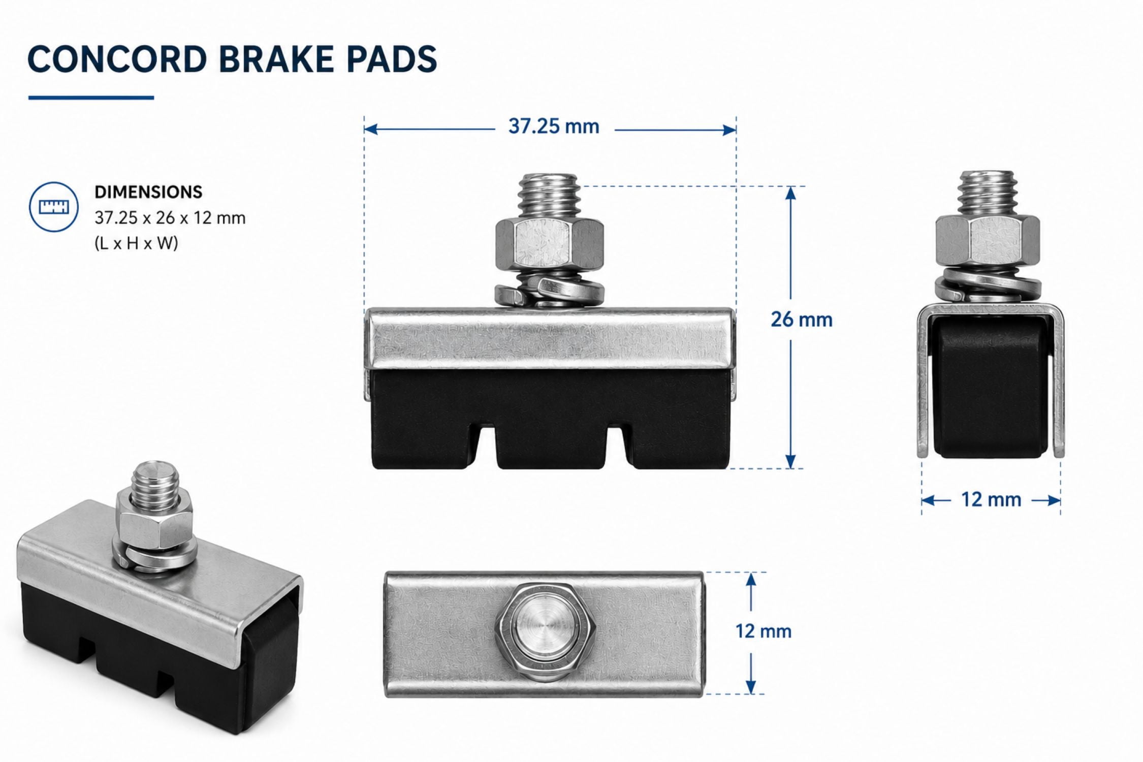 Concord Replacement Bicycle Brake Pads