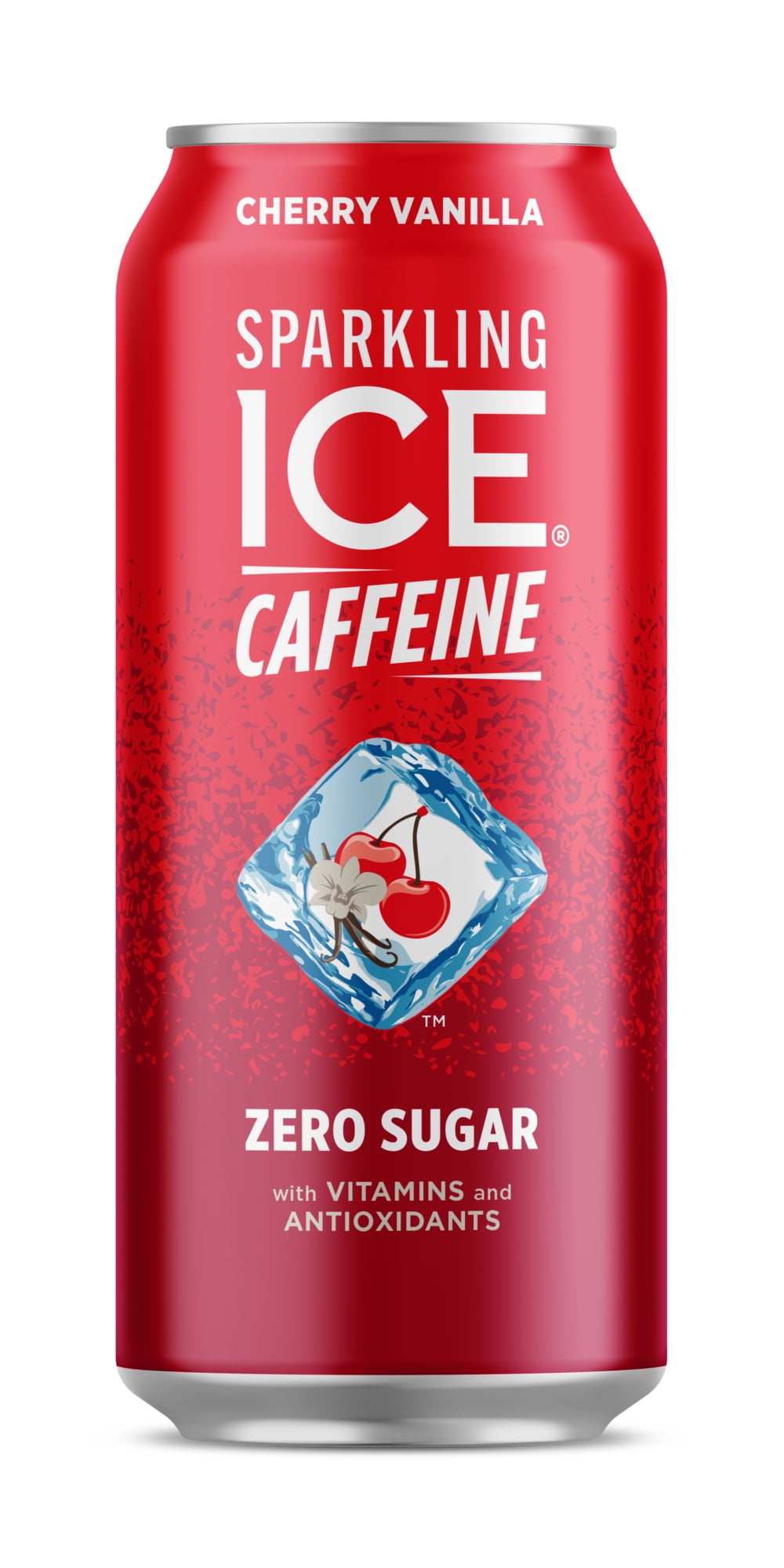(4 pack) Sparkling Ice +Caffeine Zero Sugar Flavored Sparkling Water, Cherry Vanilla Sparkling Water, 16 fl oz Aluminum Can