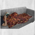 thumbnail image 6 of Orange Soft Flannel Fleece Throw Blanket, Abstract Vector Retro Pattern of Triangles Modern Art Inspired Illustration, Cozy Plush for Indoor and Outdoor Use, 70" x 90", Orange and Brown, by Ambesonne, 6 of 6