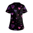 thumbnail image 3 of Womens Valentines Day Scrub Tops Hoilday Criss Cross V Neck Cute Love Hearts Graphic Scrubs Casual Short Sleeve Scrub Shirts Medical Nurse Workwear Nursing Uniform with Pockets Navy M, 3 of 4