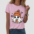 thumbnail image 2 of TOWED22 Teacher Halloween Shirt for Womens Read More Books Tshirt Spooky Ghost Shirts Graphic Tee Funny Cute Short Sleeve Tops(Pink,XL), 2 of 6