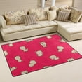 thumbnail image 2 of Coolnut Lightweight Non Slip Carpet Mats 60 x 39 inch (5'x 3'3"), Area Soft Rugs Floor Mat Rug Decoration for Kids Room Living Room Cute Animals in Red Pattern, 2 of 6