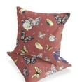 thumbnail image 4 of Set of Two 16" X 16" Blue and Orange Butterfly Indoor Outdoor Throw Pillow, 4 of 5