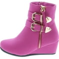 thumbnail image 2 of Link Peggy-90K Children Girl's Wedge Heel Double Straps High Top Ankle Booties, 2 of 7