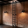 thumbnail image 6 of Wall Mounted Ladder  Heavy-Duty Metal Egress Window &; Loft Ladder for Basement  Attic Bunk Bed  Fire Escape - Load  Matte, 6 of 6