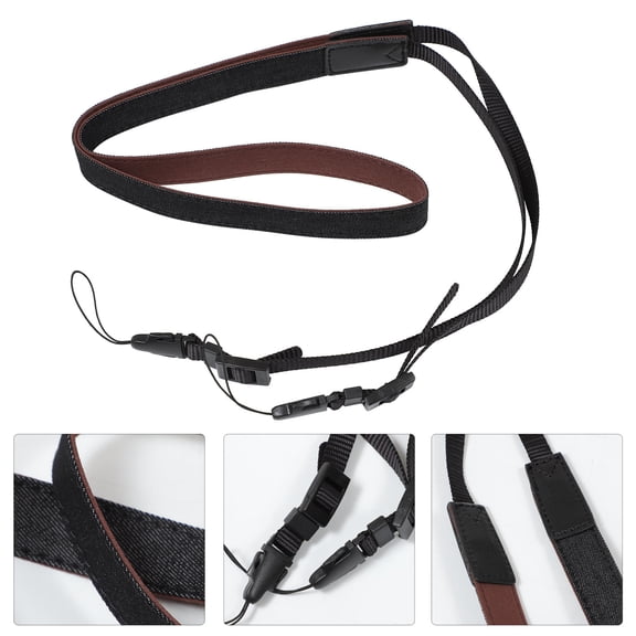 NICEXMAS Black Camera Shoulder Strap Adjustable for DSLR and Mirrorless Cameras with Movable Locks and Buckles 1.5 inch Wide