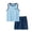 Blue, variant on Bpyeka Boys' Color Trim Mesh Quick Dry Two-Piece Set, Sleeveless Tank Top and Matching Shorts for Training and Casual Activities for Kids 2-11 Years