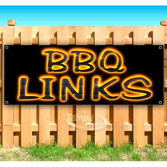 BBQ Links 13 oz Vinyl Banner With Metal Grommets
