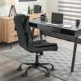 thumbnail image 4 of CELTOSS Leather Office Chair, Ergonomic Executive Chair with Padded Flip-Up Armrests, Mid-Back PU Computer Desk Chair, Jet Black, 4 of 13