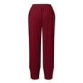 thumbnail image 4 of Futezty Womens Baggy Wide Leg Pants Cotton Elastic Waisted Loose Palazzo Harem Pants with Pockets, 4 of 4