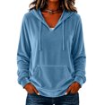 thumbnail image 2 of Resicozy Women Oversized Hoodie 2026 Long Sleeve Pullover Sweatshirt with Pocket Drawstring Blue XL, 2 of 5