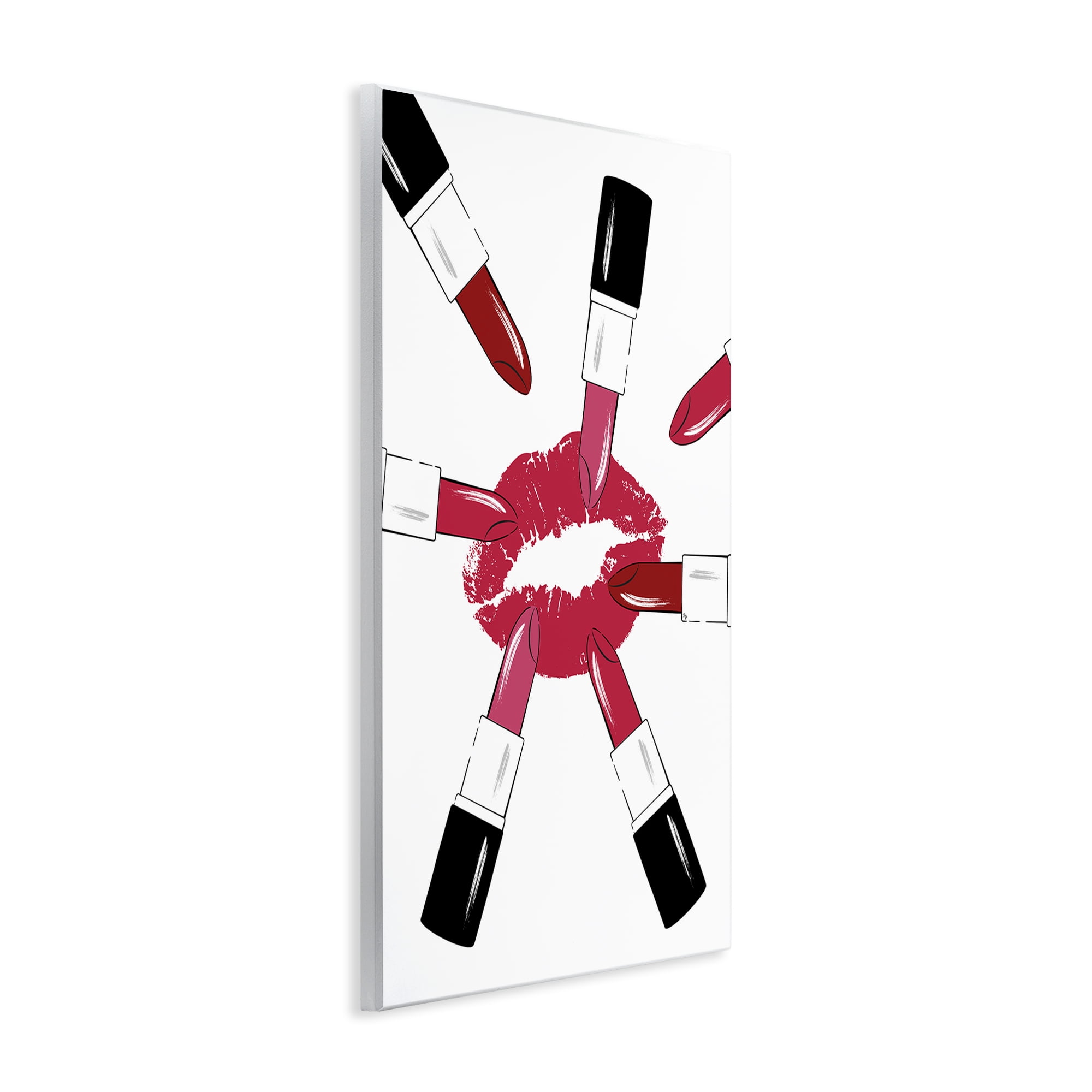 Stupell Industries Lipsticks & Kiss Beauty & Fashion Painting Unframed Art Print Wall Art, 13 x 19