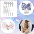 thumbnail image 2 of 50 Pack Hair Side Combs for Women, Metal Combs for Securing Headband Veils, 5 French Teeth Bridal Wedding Hair Barrette, Updo Bun Hair Accessories for Girls - White, 2 of 5