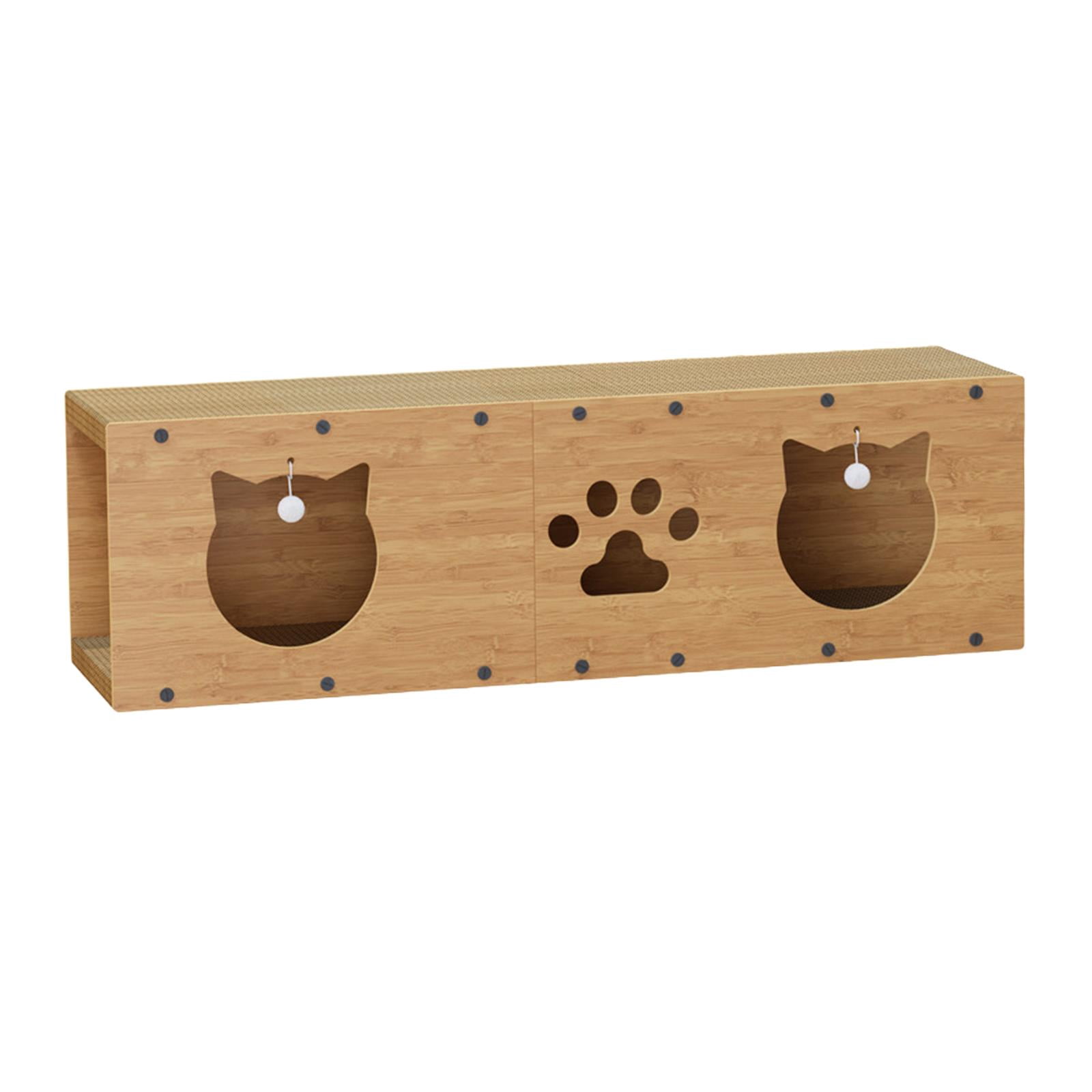 perfeclan Cat Cardboard Non-Slip Cat with Ball Toy Cat Lounge Activity Toy for Indoor Cats Animals