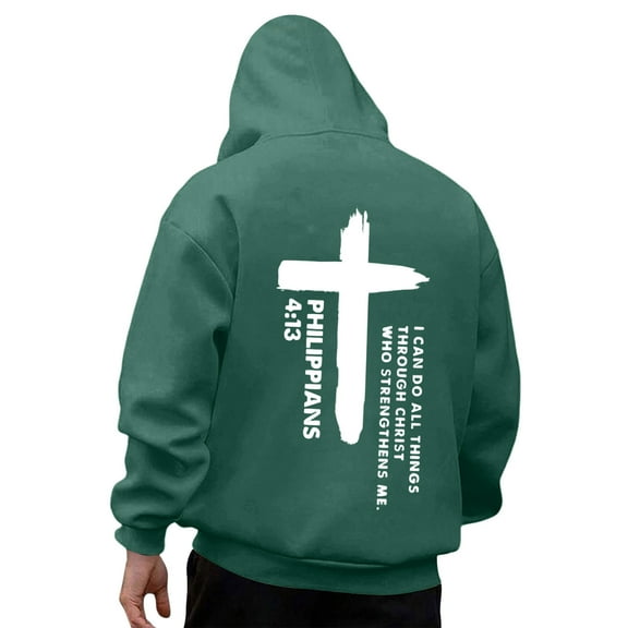 Men's Hoodies Letter Printed Pullover Fleece Lined Hooded Sweatshirts with Pockets Fall Outwears Work Wear Sweaters Hoody Long Sleeve Tops Sportswear Hoodie for Men