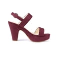 thumbnail image 3 of BLISSFUL STEP Women Platform Slingback Block Heeled Sandals Burgundy 7.5, 3 of 6
