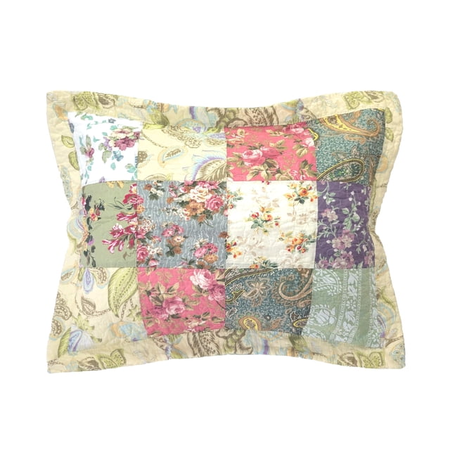 Greenland Home Fashions Blooming Prairie Sham-Multi Estándar 20x26 pulgadas Multicolor