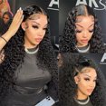 thumbnail image 2 of Lace Front Wigs Human Hair Water Wave 13x4 Lace Frontal Wigs Human Hair Wigs for Black Women Human Hair Lace Front Wigs Pre Plucked with Baby Hair Natural Color (22 Inch), 2 of 8