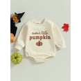 thumbnail image 3 of Newborn Baby Boy Girl Halloween Outfit 3M 6M 12M 18M 24M Pumpkin Sweatshirt Romper Oversized Bubble Onesie Halloween Baby Clothes, 3 of 9