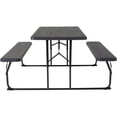thumbnail image 2 of Bowery Hill Modern Folding Picnic Table with Bench in Charcoal, 2 of 5