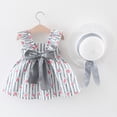 thumbnail image 4 of Robes pour Filles pour Enfants - Robe Froncée à Motif de Melon D\'eau à Nœud et Ensemble Jupe pour Tout-Petites, Tenue de Fête Florale Stylée pour Filles de 2 à 6 Ans, 4 of 4