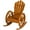 Teak, variant on Topcobe Rustic Outdoor Rocking Chair, Oversized Slatted Backrest, Wagon Wheel Armrest, Carbonized Finish, Perfect for Porch, Poolside, and Garden Seating