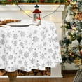 thumbnail image 1 of Christmas Table Cloth Round 60 Inch, Waterproof White Silver Snowflake Tablecloth, Washable Metallic Xmas Table Cover Spillproof Winter Table Cloths Cover for Holiday Christmas Decorations, 1 of 6