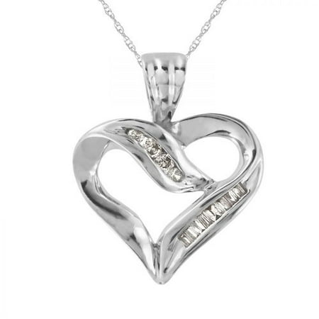 Foreli 0.13CTW Diamond 10k White Gold Necklace