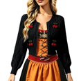 thumbnail image 6 of Arlun 3D Cherry Cropped Cardigan Sweater for Women Classic Crew Neck Open Front Long Sleeve Chunky Cardigans Cute Trendy Fall Winter Button down Short Outerwear, 6 of 6