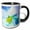 Black/White, variant on 3drose, White Pansy Flower, Yellow Center, Macro Photo, 11oz Two-tone Black Mug