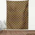 thumbnail image 3 of Floral Upholstery Fabric by the Yard, Flowers Pattern with Leaves and Stems Flourishing Tangerine Violet Tones, Decorative Fabric for DIY and Home Accents, Mustard and Multicolor by Ambesonne, 3 of 4