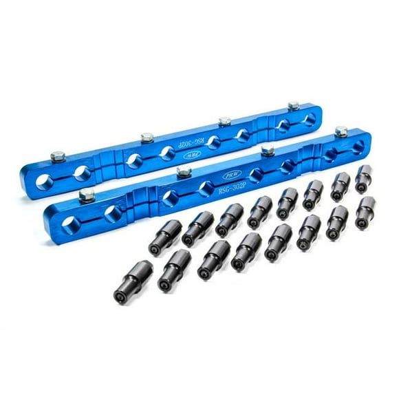 PRW Industries 1530200 Billet Aluminum Stud Girdle Kit for Small Block Ford, Blue Anodize - 0.37-24 in. Thread Studs