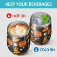 thumbnail image 4 of Halloween Pattern 12oz Stainless Steel Insulated Wine Tumbler with Lid and Straw – Double Wall Vacuum Mug for Hot & Cold Drinks, 304 Steel Interior, Sweat-Free Design. Trick or Treat !, 4 of 5