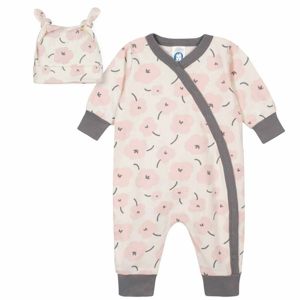 Gerber Baby Girl Bunny Coverall & Cap, 2-Piece Outfit Set - Walmart.com