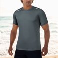 thumbnail image 2 of Men's Sports Shirt Upf 50+Uv Sun Protection Heavier Sun Protection Short Sleeved Sports Wave Shirt Beach T-Shirt,Grey,4XL, 2 of 4