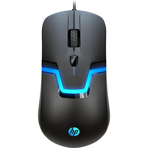 HP USB Wired Gaming Optical Mouse with LED Backlight and Adjustable 1000/1600 DPI Settings, 3 Buttons and Press Life Up to 5 Million Clicks