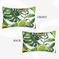 thumbnail image 4 of Balery Watercolor Green Tropical Pillow Covers,Bed Pilowcases,Reversible Plush Throw Pillow Covers End Pillow Encasement,Pillow Case - 14"X20", 4 of 9