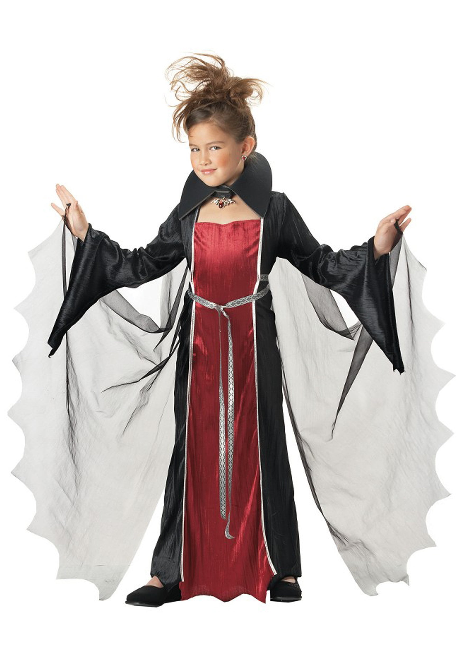 Childs Cheeky Bat Costume Vampire Halloween Girls Kids Fancy Dress Outfit