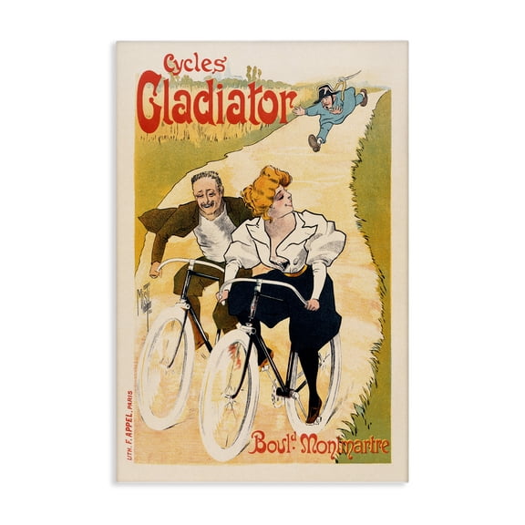 Stupell Industries Industrial Vintage Cyclists Poster Canvas Art, 16 x 24, by Marcus Jules