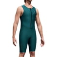 thumbnail image 2 of Raenseen Men 2MM Wetsuit Swimwear Rash Guards Sleeveless Zipper Bodysuit Swimsuit Dark Green M, 2 of 4