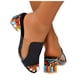 thumbnail image 3 of Bmisegm Women Sandals Fashionable New Pattern Minimalist Color Blocking Thick Heel Square Heel Open Toe Breathable Comfortable Summer Casual Shoes Womens Sandals Summer Black 8, 3 of 9