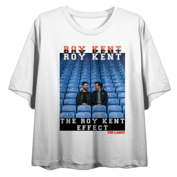 Ted Lasso The Repeated Roy Kent Effect Women's White Crop Tee-Medium