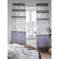 thumbnail image 3 of Sheer Curtains 108 Inches Long 2 Panels Set for Living Room, Purple Geometric Semi Sheer Curtains for Windows, Stripes Boho Spring Flowers Country Rural Voile Window Treatments Rod Pocket Curtain, 3 of 7