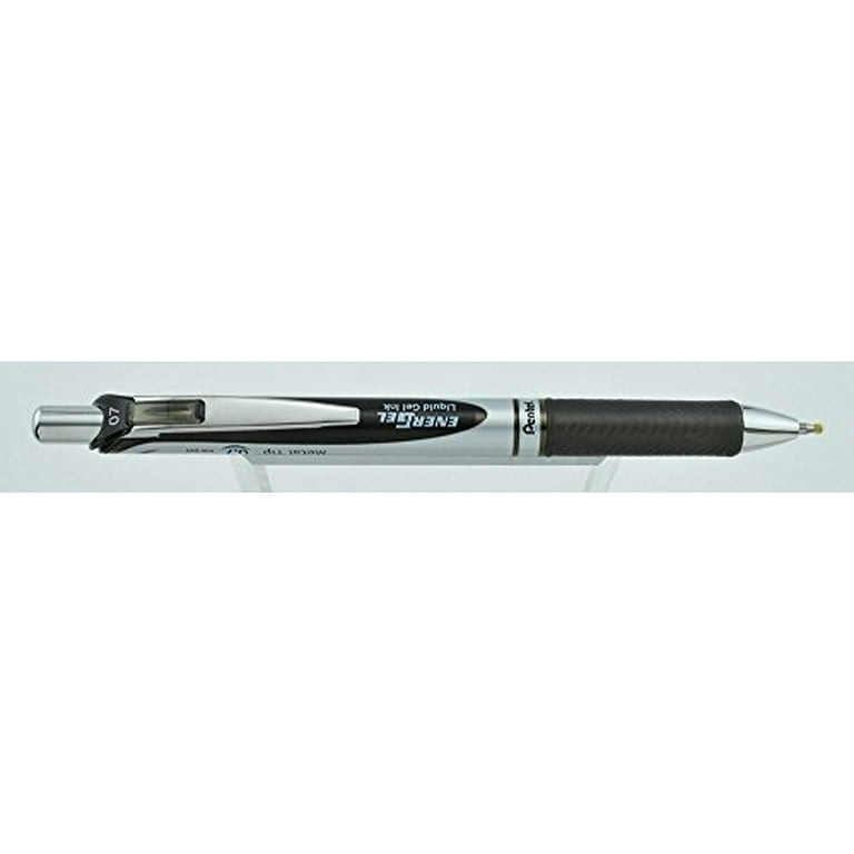 EnerGel RTX Gel Pen Retractable Extra-Fine 0.3 mm Black Ink Black/Silver Barrel Dozen