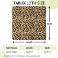 thumbnail image 2 of Brown and Black Leopard Print Square Fitted Tablecloth with Elastic Edge,Square Table Cover,Washable Elastic Table Cover for Home Kitchen Party Decor 36"x36", 2 of 6