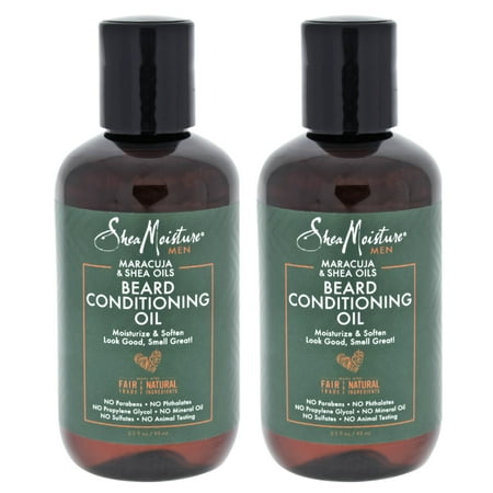 SheaMoisture Maracuja & Shea Oils Beard Conditioning Oil for Men, Pack of 2, 3.2 oz