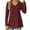 Wine, variant on Diufon Casual Womens Long Sleeve Tops Fall V Neck Button Blouses Solid Color Loose A-Line Tops